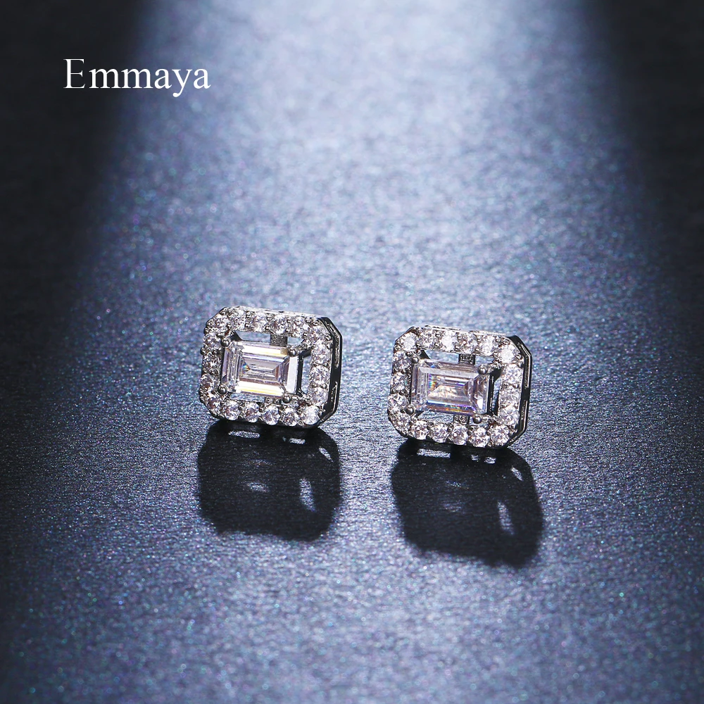Классические серьги Emmaya прямоугольные белого цвета для женщин и девочек