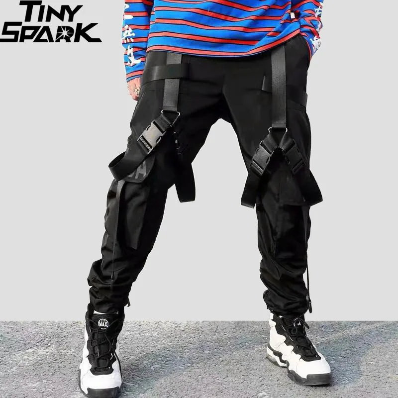 2019 Hip Hop Cargo Pants Pockets Men Streetwear Ha