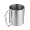 330ml Stainless Steel Cup Camping Traveling Cup Double Wall Mug With Carabiner Hook Handle Tumbler Cup Outdoor Cooking Supplies ► Photo 3/6
