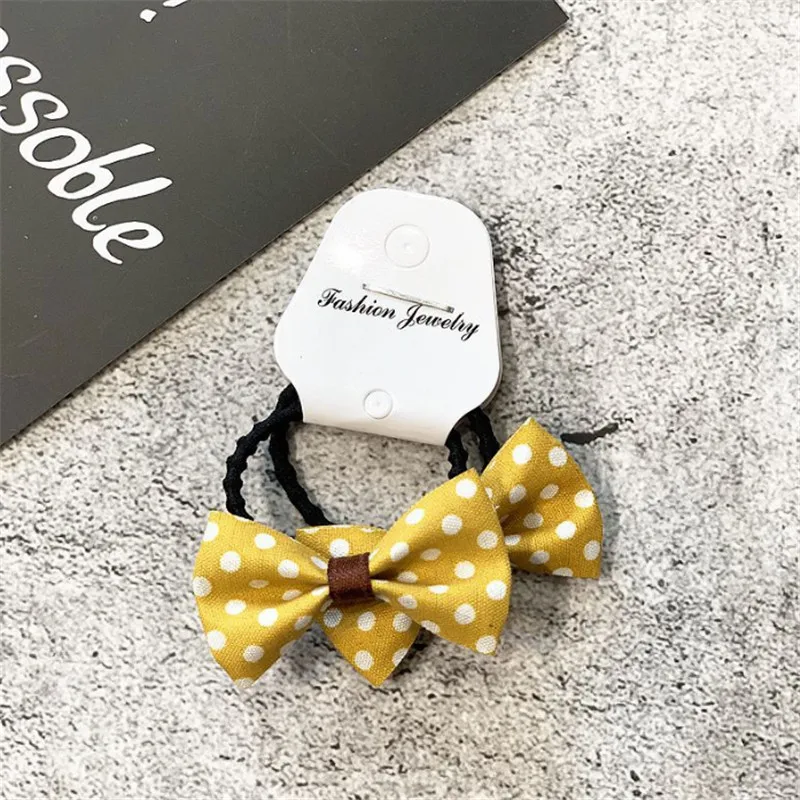 set 15 10 компл./лот милое платье в клетку с галстуком-бабочкой резинки для волос Ободки принцесса резинки для волос Веревка хвост держатель Детские аксессуары для волос - Цвет: set 15