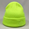 Fashion Plain Short Knitted Winter Hat for Women Smile Face Mens Beanie Neon Yellow Neon Green Purple Hot Pink ► Photo 1/6