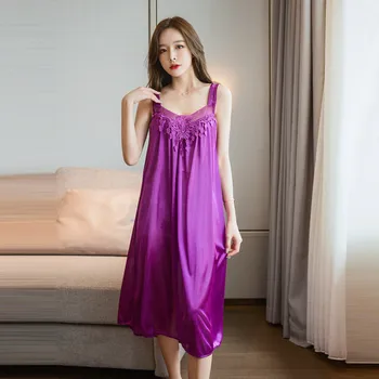 

sexy sleepwear lingerie пижама женская топ носки Women pajamas sleep tops V-Neck Casual Sleeveless Camis Nightgown Solid Dress