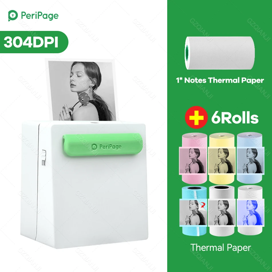 PeriPage Mini Pocket Printer Wireless Thermal Photo Printer Labels Android iPhone Kids Holiday Gift A8 Navidad Regalos Impresora 