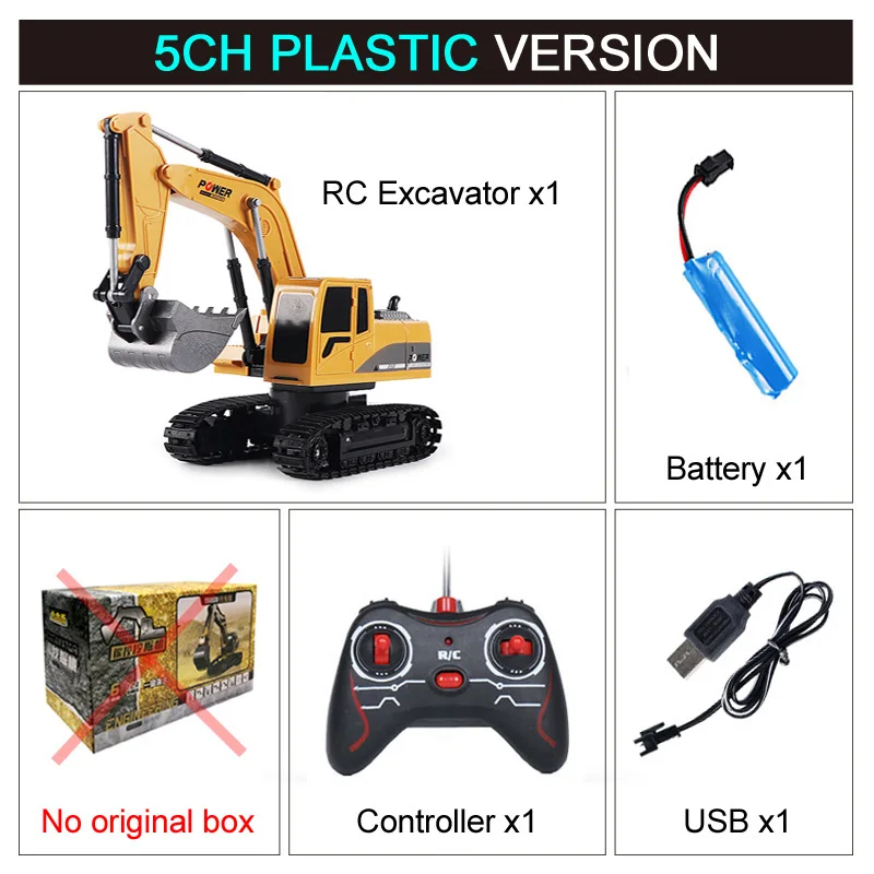 2.4Ghz 1:24 RC Excavator Toy 6 Channel RC Engineering Car Alloy And Plastic Excavator 6CH And 5CH RTR For Kids Christmas Gift 9