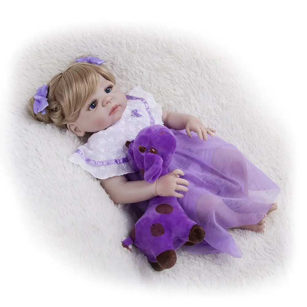 

55cm Full Silicone Vinyl Newborn Baby Doll Lifelike Princess Alive Child Birthday Present Girls Play House Bathe Toy
