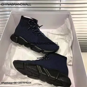 

high top fly knit sneaker new women sneakers lace-up stretch socks boots ultra comfortable casual dad shoes speed trainer shoes