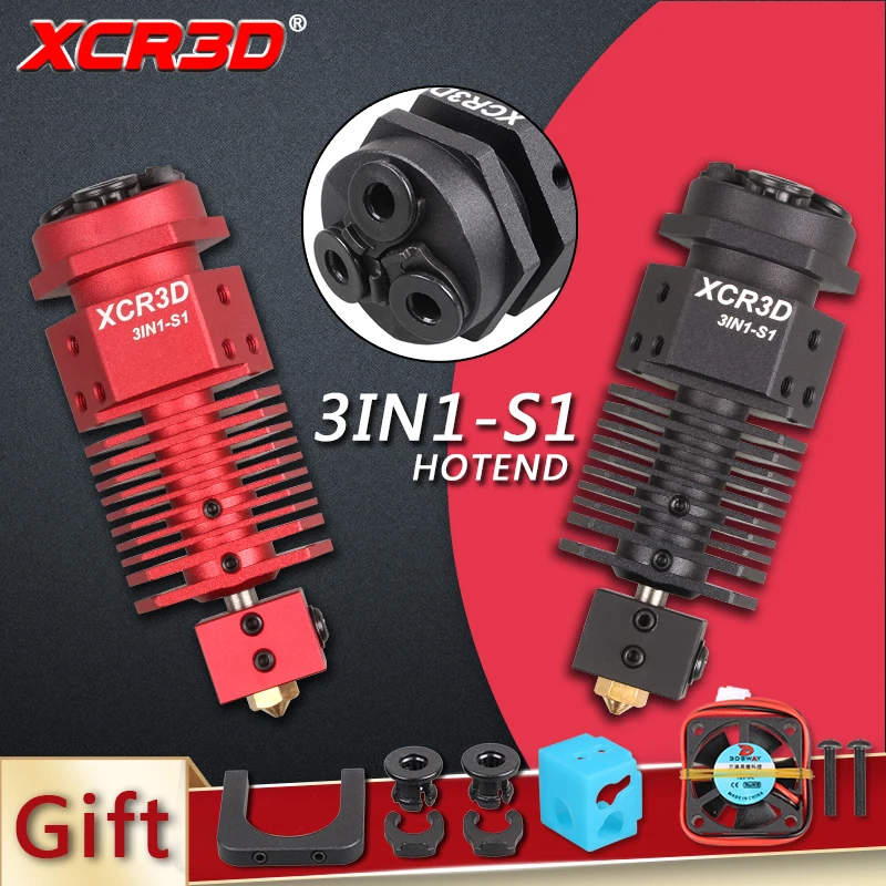 XCR3D 3D Printer Part hotend 3IN1 S1 Hot end 3 in 1 print head Color 0 1