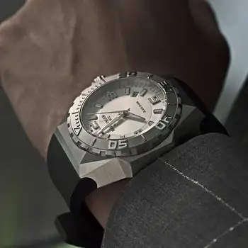 

Reef Tiger/RT Luxury Big Sport Watches Steel Case Automatic Mechanical Waterproof Rubber Strap Military Watches RGA6903