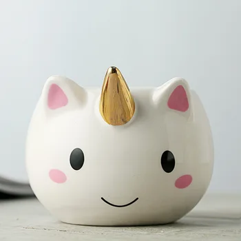 

3D New Ceramic Coffee Cup Children Girl Boy Cute Creative Unicorn Hand-pain Mug Gift Color 350 ML porcelain Cartoon Unicorn Mugs