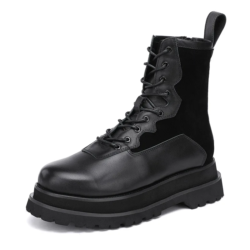 Mens Boots and Luxury Shoes Autumn Winter British Retro cowhide Cowboy Boots Mens Cowhide Genuine Leather British Short Boots