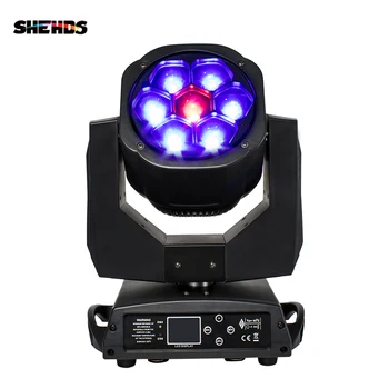 شراء المستجدات LED شعاع غسل كبير النحل عيون 7x15 واط RGBW 4in1 مصباح LED برأس متحرك رباعية إضاءات دي جي البولينج مراكز Dj ضوء ليزر للديسكو SHEHD