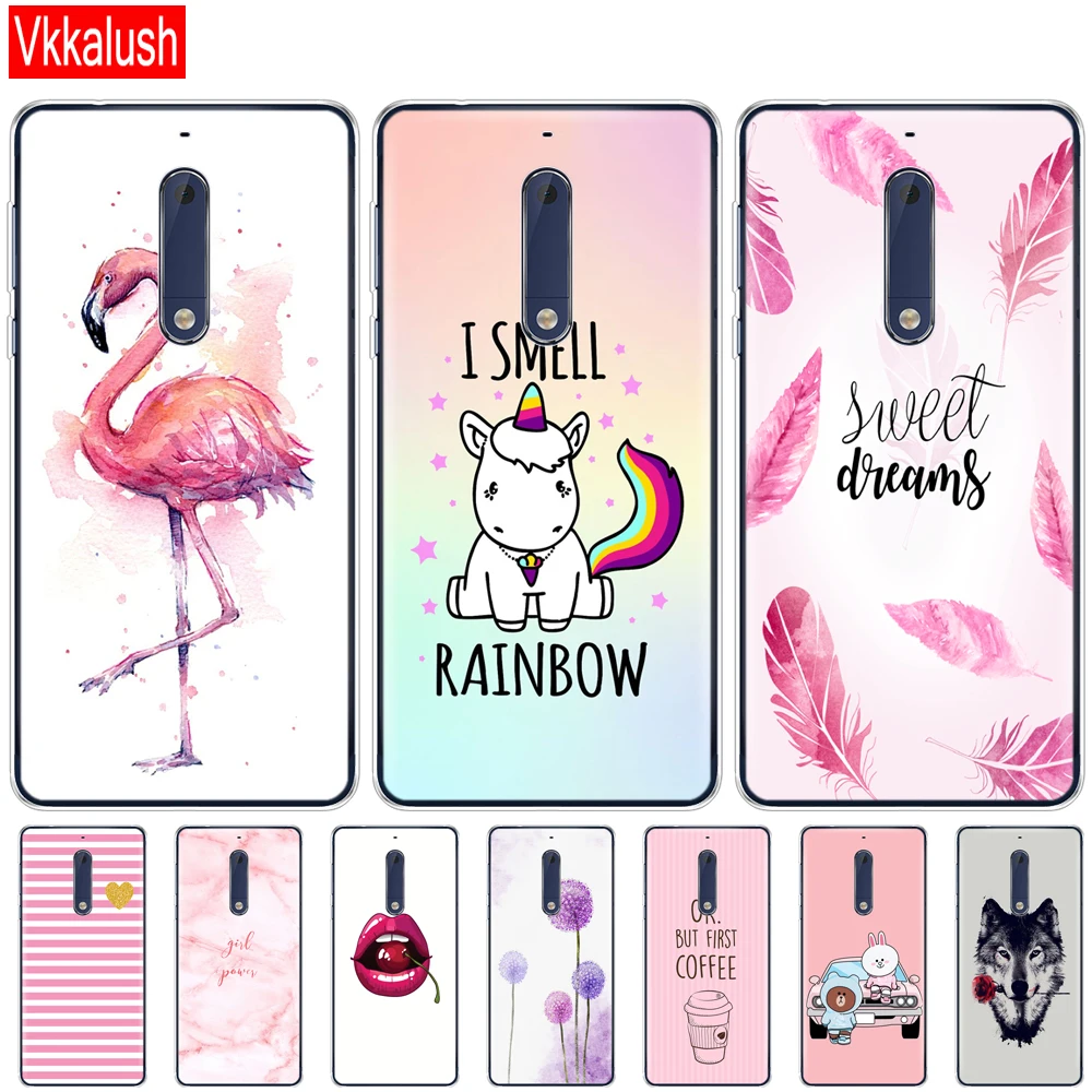 

Silicon case for Nokia 1 2 2.1 3 3.1 5 5.1 plus 2018 soft tpu back cover shockproof Coque bumper funny shockproof flower shell