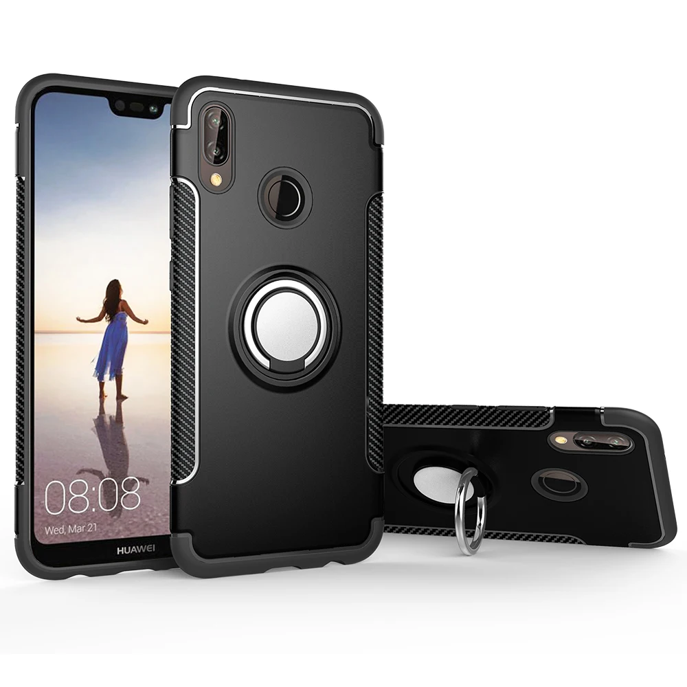 Чехол для Huawei P20 Lite противоударный защитный чехол из углеродного волокна с