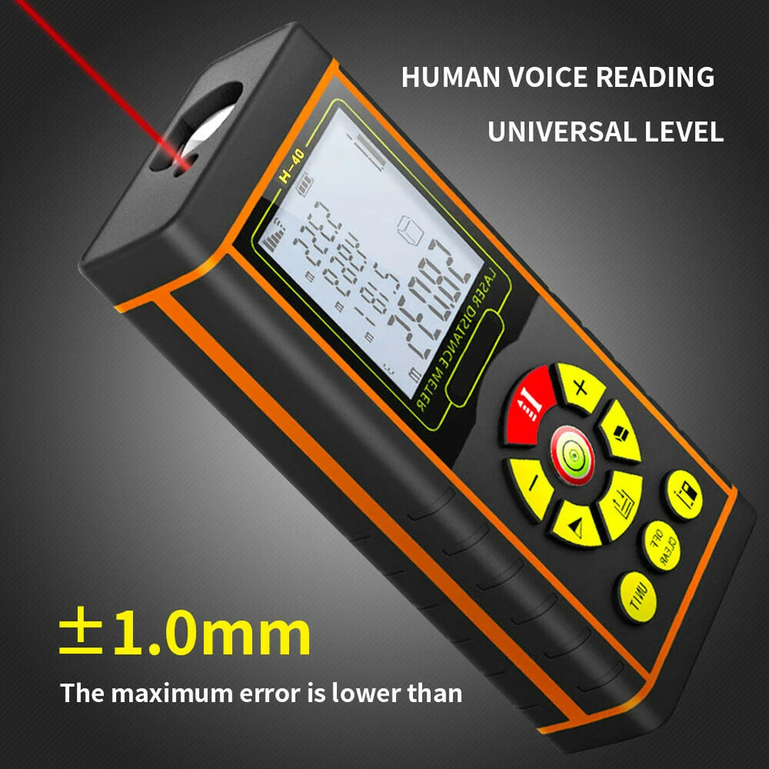 40m/1mm Distance Area Volume Range Finder Battery LCD Digital Laser Rangefinder Construction Decoration Measure Tool