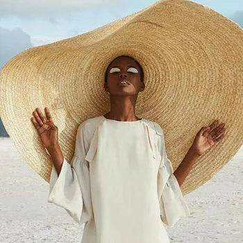 

Women Lady Sun Straw Hat Wide Brim Cap Foldable Breathable for Summer Beach FS99