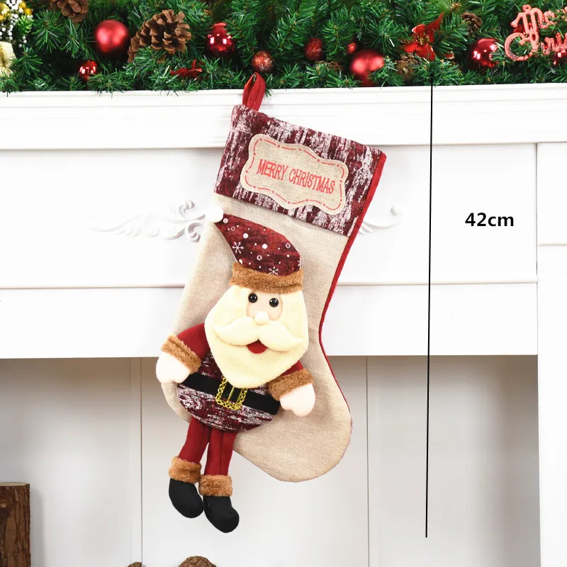 224Santa 36 стилей Рождественский чулок Санта Клаус снеговик лося рождественские Чулочные носки подвесные рождественские украшения для дома - Цвет: 224Santa