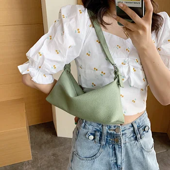 

Vintage Solid Color Small PU Leather Crossbody Bags For Women 2020 Simple Shoulder Handbags Female Travel Totes Purses