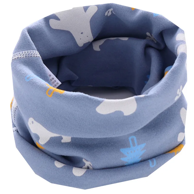 blue bear LIHFSI 1 шт. хлопок шарфом и капюшоном, для девочки, детская зимняя Снуд шарф для девочек, для мальчиков, чистый цвет, ошейники для собак детский шарф для девочек-хомут с круглым воротником для мальчиков и девочек шарф - Цвет: blue bear