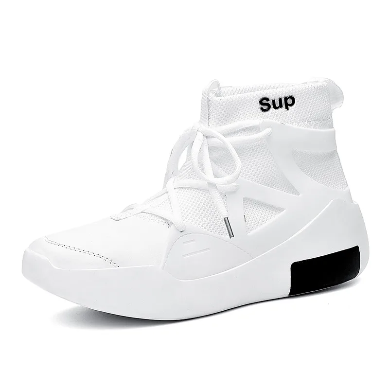 YHKLERZU мужские кроссовки для прогулок беговые кроссовки спортивные весенне-осенние дышащие сетчатые на шнуровке спортивные кроссовки - Цвет: White Black