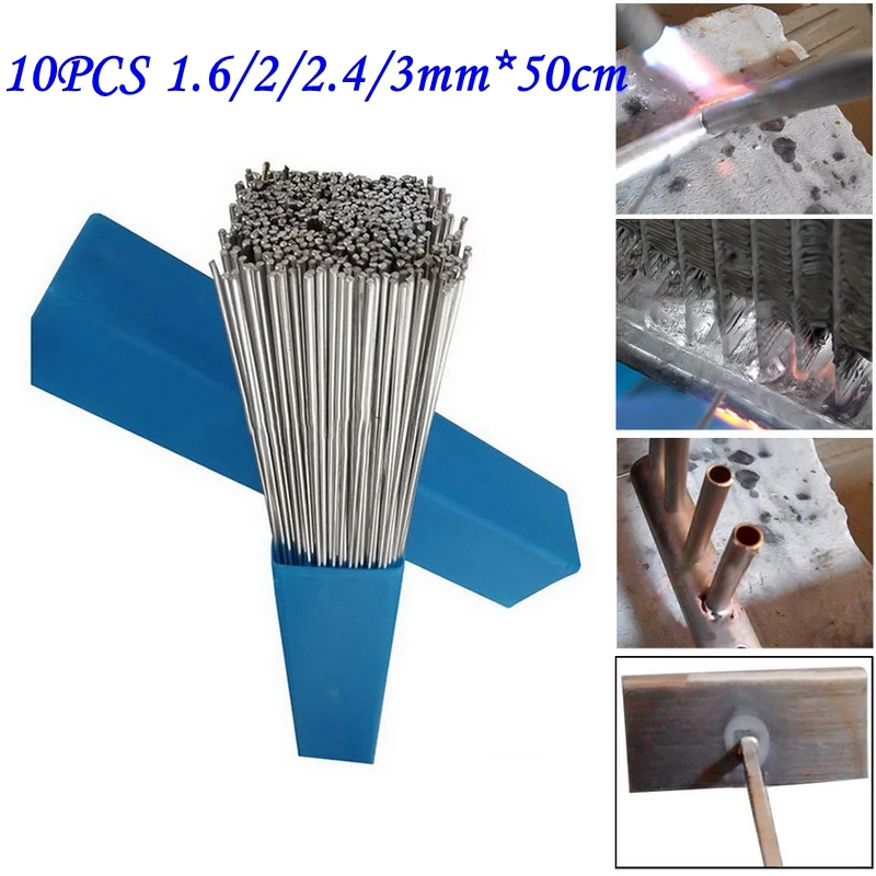 10PCS 1.6/2/2.4/3mm*50cm Low Temperature Aluminum Solder rod Welding Wire Flux Cored Soldering Rod No Need Powder | Инструменты