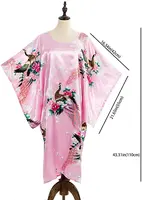 Sexy Female Silk Rayon Robe Bath Gown Nightgown Summer Casual Home Dress Printed Loose Sleepwear Plus Size Nightwear Bathrobe - Image 6