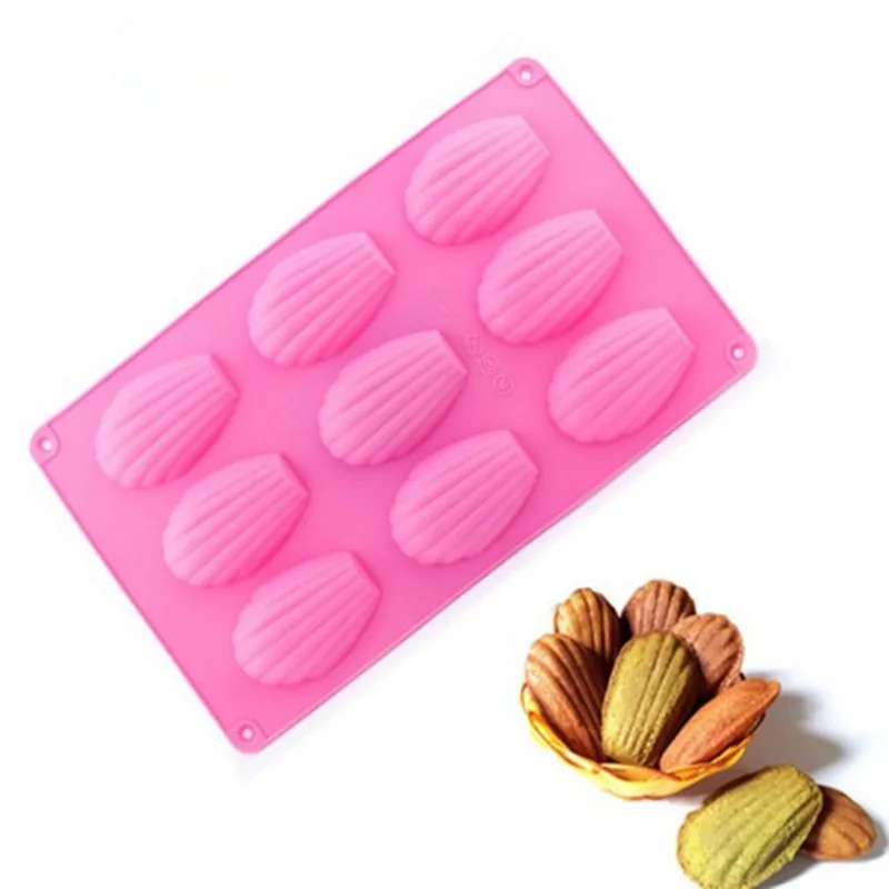 

9 Cavity Shell Silicone Cake Mold Chocolate Jelly Pudding Ice Cream Dessert Biscuit Pastry Baking Pan Cookies Decorating Tools