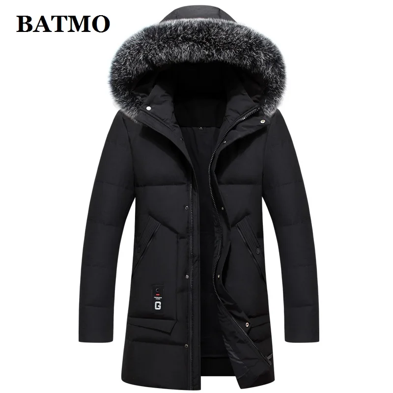 BATMO 2019 new arrival winter 90% white duck down hooded jackets men fox fur collar 150 | Мужская одежда