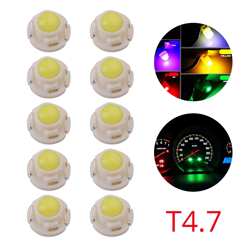 10pcs Green T4.7 COB LED Instrument Dash Climate Control Base Light Bulb