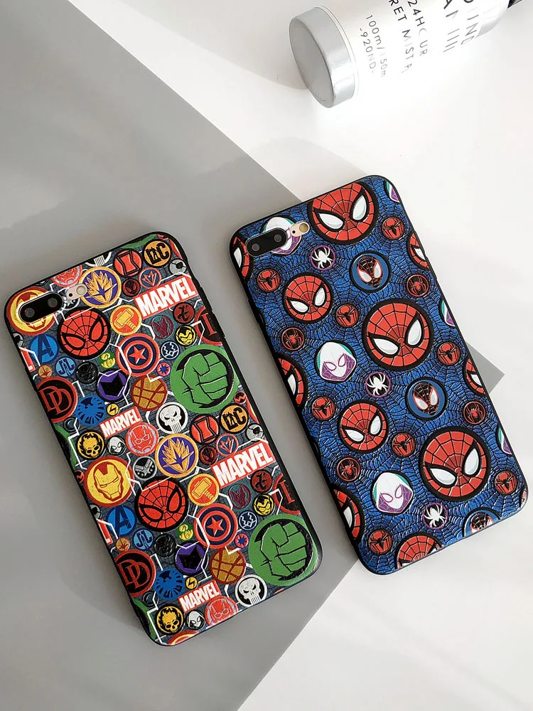 Крутой чехол для телефона Marvel Человек-паук для iphone XR XS MAX X мягкий IMD защитный чехол для iphone 7 8 6 6s plus fundas coque