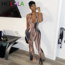 HOLALA Tie Dye Sexy Zipper Flare Pants Jumpsuits Women Sleeveless Fashion Hot Skinny Bodycon Rompers 2020 Spring Slim Jumpsuit HOLALA Tie Dye Sexy Zipper Flare Pants Jumpsuits Women Sleeveless Fashion Hot Skinny Bodycon Rompers 2020 Spring Slim Jumpsuit