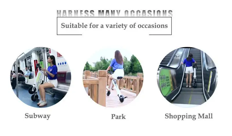 Foldable Electric Skateboard Two Wheels Electric Scooters 10 Inch 300W 36V Off Road Adult Lightweight Electric Scooter Bike (33)