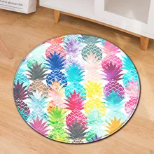 В скандинавском стиле красочные ананас круглый ковер мягкий диван спальня области коврики фланелевые противоскользящие прикроватные коврики для гостиной