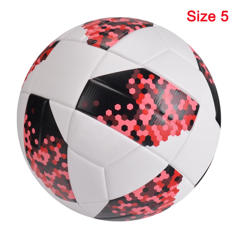 Red White Size 5 New High Quality Soccer Balls Office Size 5 Football PU Leather Outdoor Champion Match League Ball futbol bola de futebol - Цвет: Red White Size 5
