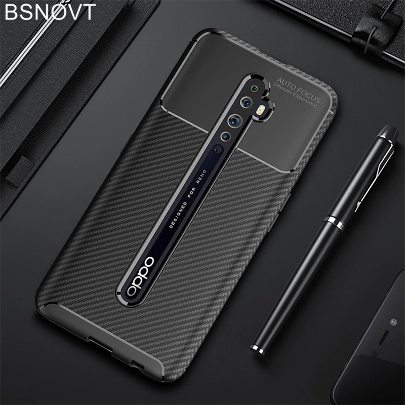 

For OPPO Reno2 Z Case Soft Silicone Slim Carbon Fiber Shell 6.53" Anti-knock Case For OPPO Reno2 Z Cover For OPPO Reno 2 Z Case