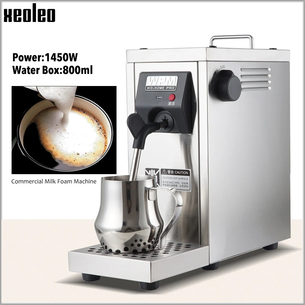 Xeoleo Commercial Milk Foam Machine milk froth machine Steam Water Boiling  Machine Make Espresso Coffee 1450W Steam Coffee Maker