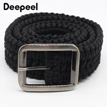 

Deepeel1pc 8*120cm Men's Umbrella Rope Tactical Belt Hand-woven Outdoor Waistband Adventure Wilderness Survival Functional Belts