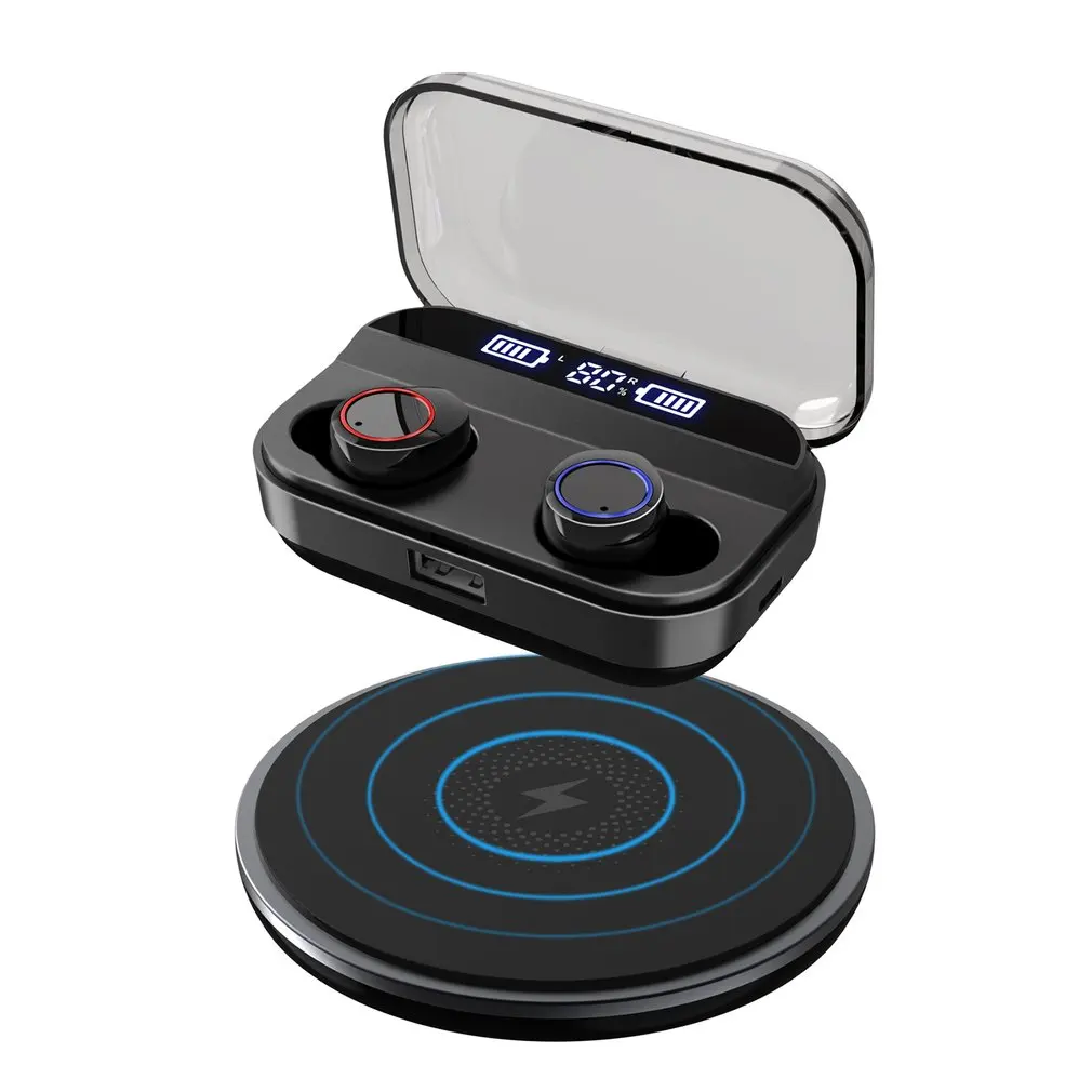 

Bluetooth 5.0 Earphones Wireless Headphones Blutooth Power Display TouchControl Sport Stereo Cordless Earbuds Headset