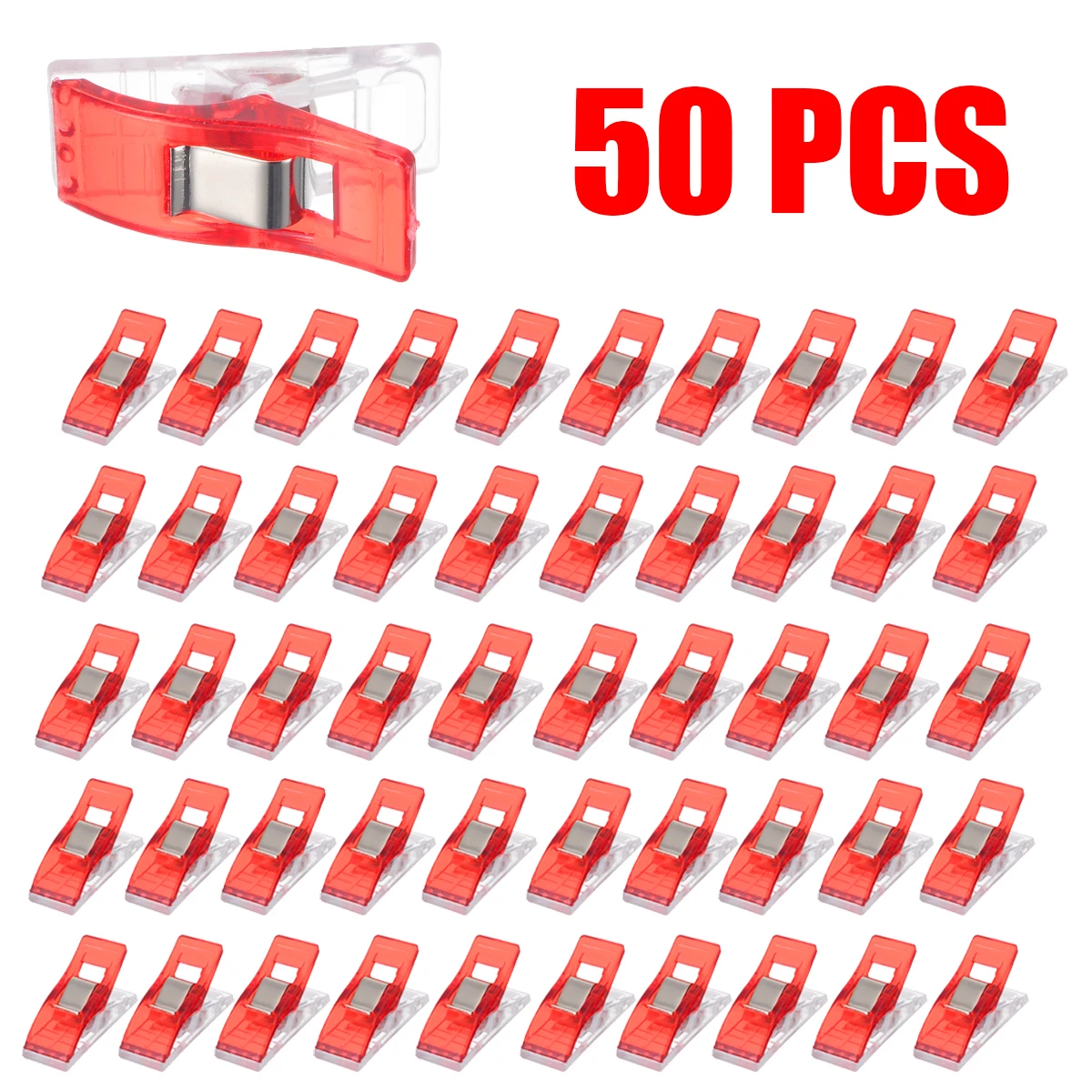 

50pcs Plastic Quilter Holding Wonder Clip Quilt Binding Clamp Fixed Connector Clip for Household DIY Clothes Garment Sewing Tool