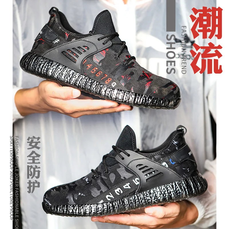 Защитная обувь для мужчин со стальным носком, защитная обувь для электросварщика, Легкая летняя дышащая Рабочая обувь