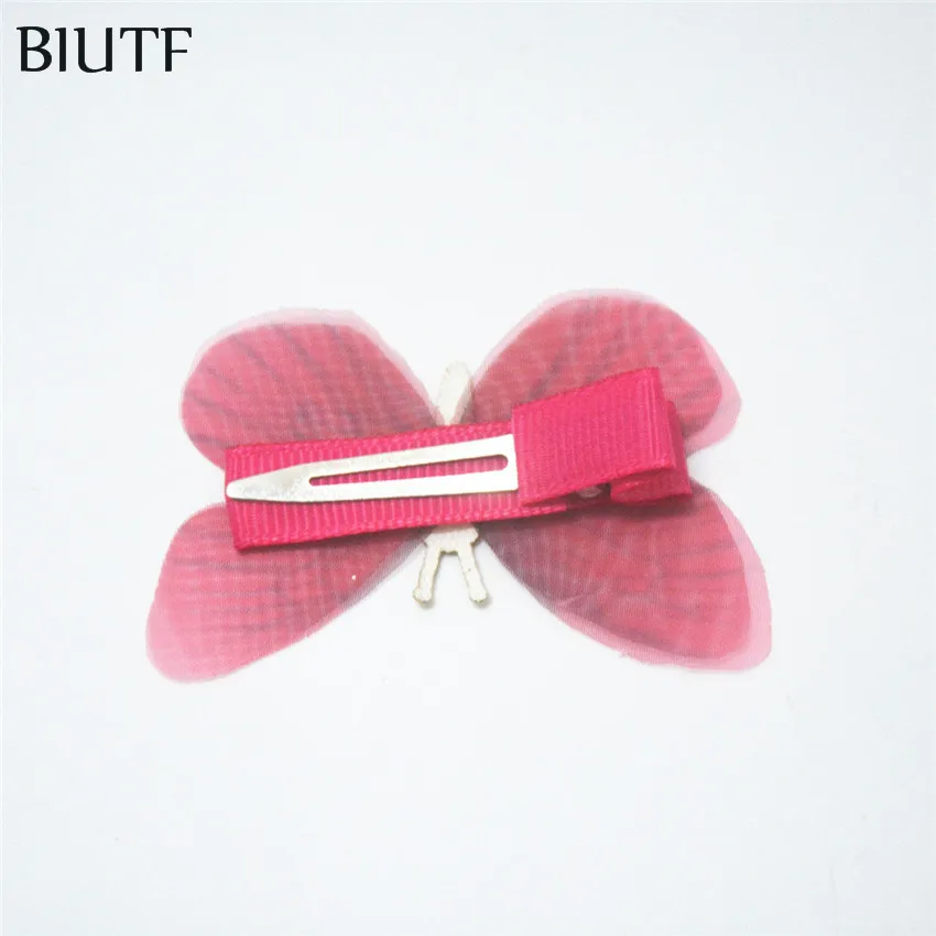 10pcs/lot 2.6'' Silk Tulle Hair with Clip Accessories Fabric Bow Beautiful Headwear Hairpin HDJ162