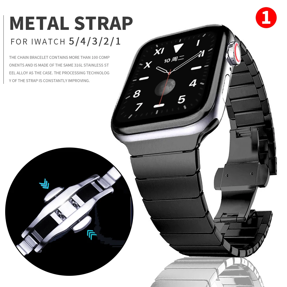 

New arrival Stainless steel correa for apple watch 5 band 44 mm 40mm 42mm 38mm for iwatch 4 series 3 2 1 metal watch strap bands