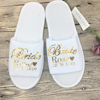 

custom 1 pair bride to be one-time wedding bridesmaid soft slippers bride hen party supplies wedding decoration gift Bridesmaid