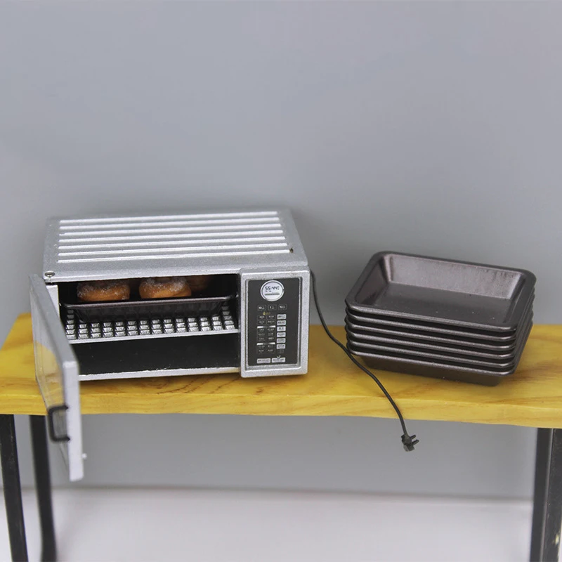 1/12 масштаб миниатюрный кукольный домик микроволновая печь играть кухня форма для выпечки хлеб кукла мини еда игрушка аксессуары