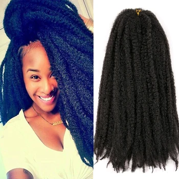 

Marley Hair 18 inch Afro Kinky Braiding Hair Synthetic Crochet Braids 30 strands/pack black ombre Brown Hair extensions Burgundy
