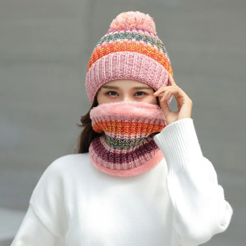 Костюм из двух частей тюрбан женская вязаная шапка многофункциональная пэтчворк утолщенная ветрозащитная теплая шапка шарф шапка
