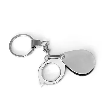 

Pocket Folding 8X Magnifier Loupe Magnifying Glass Lens With Keychain Portable