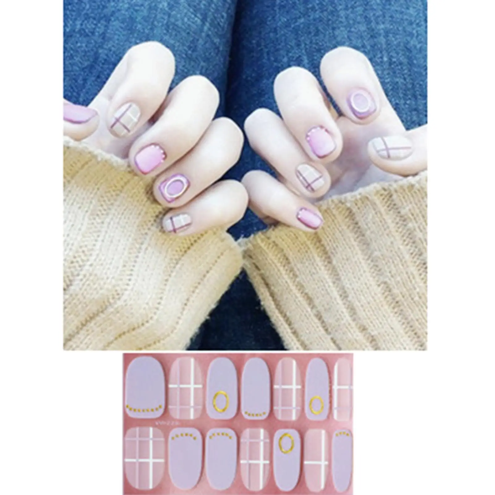 

3PCs Korean Nail Polish Strips DIY Waterproof Nail Wraps Mixed Patterns Full Nail Patch Adhesive for Women Nail Art Stickers