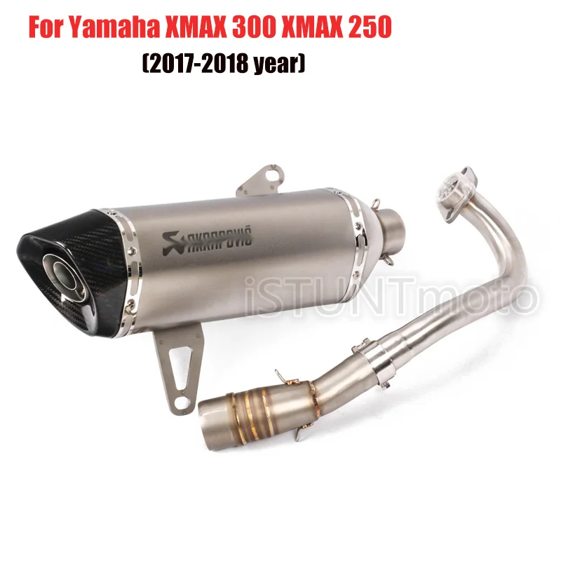 Слипоны для Yamaha XMAX250 300 XMAX300 мотоциклетные Akarapovic полная выхлопная система передняя средняя труба с глушителем