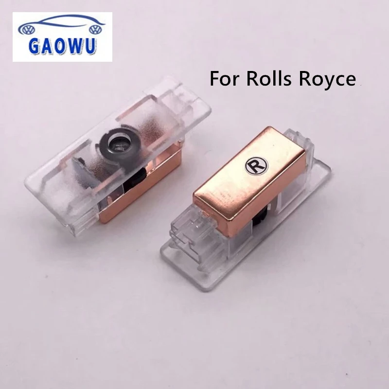 

2Pcs LED Projection Logo Ghost Shadow Light Car Door Welcome Light Step Light Symbol Sign Badge for Rolls Royce Phantom Ghost