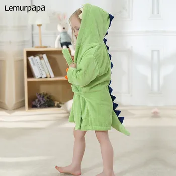 

Animal Cartoon Dinosaur Baby Towel Bath Towel Flannel Hooded Bathrobe Baby Stuff New Born Towels Toalla kids Bath Towel Hood